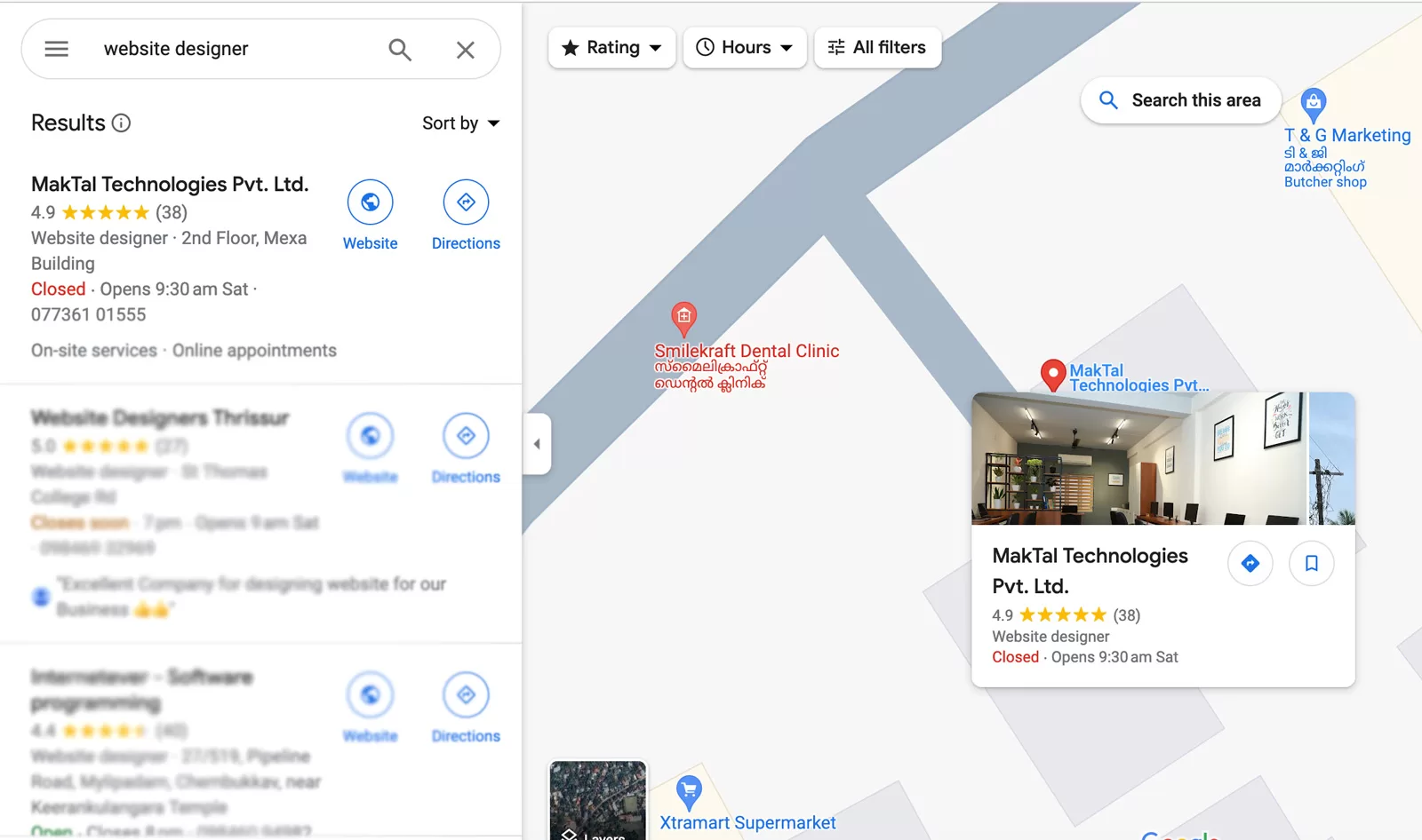 maktal technologies in google maps