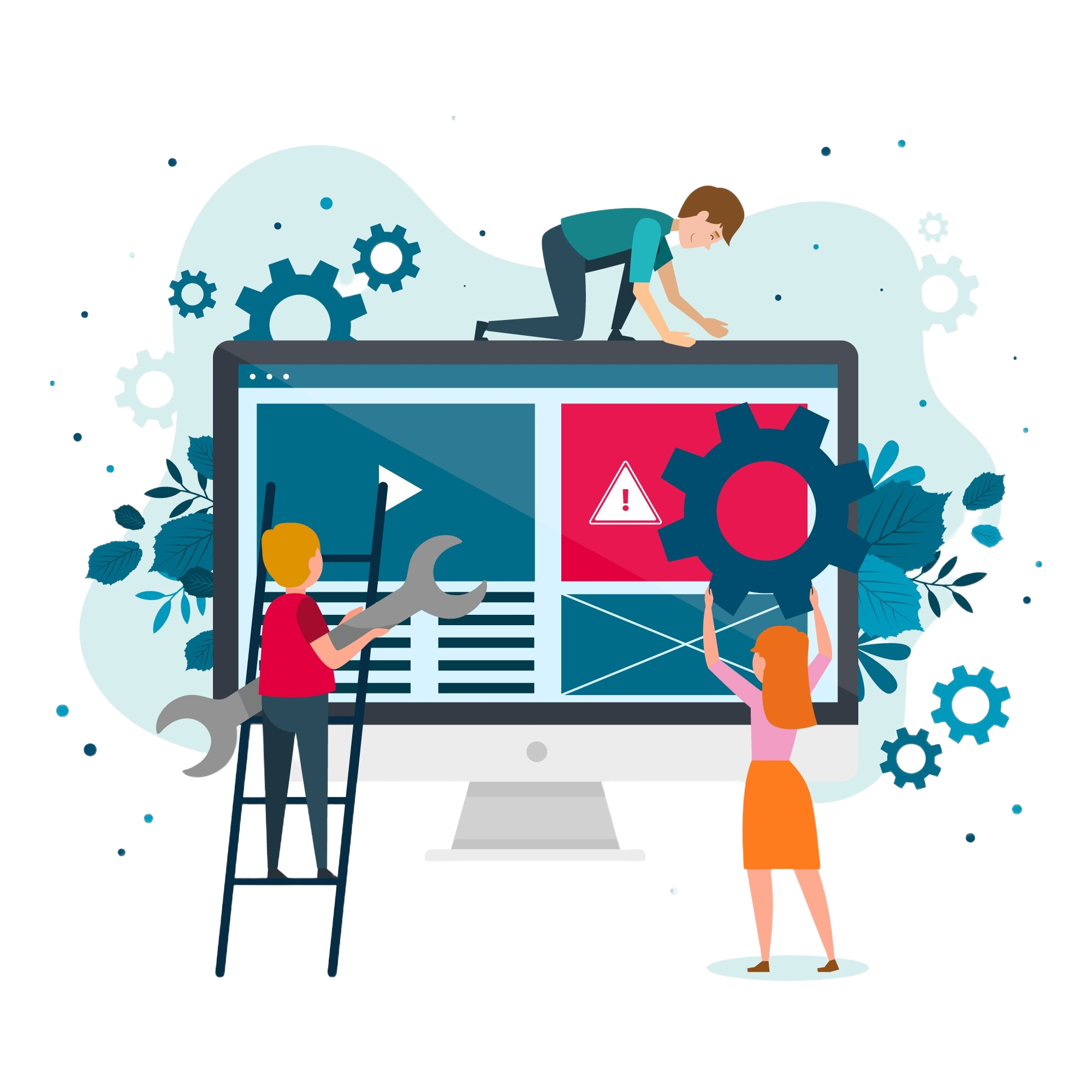fixing website warning animated icon