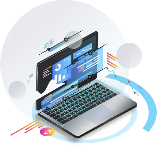 laptop analytics animated picture