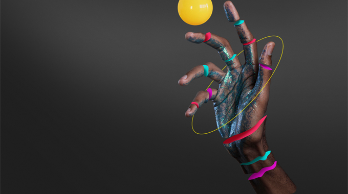 psychedelic hand collage